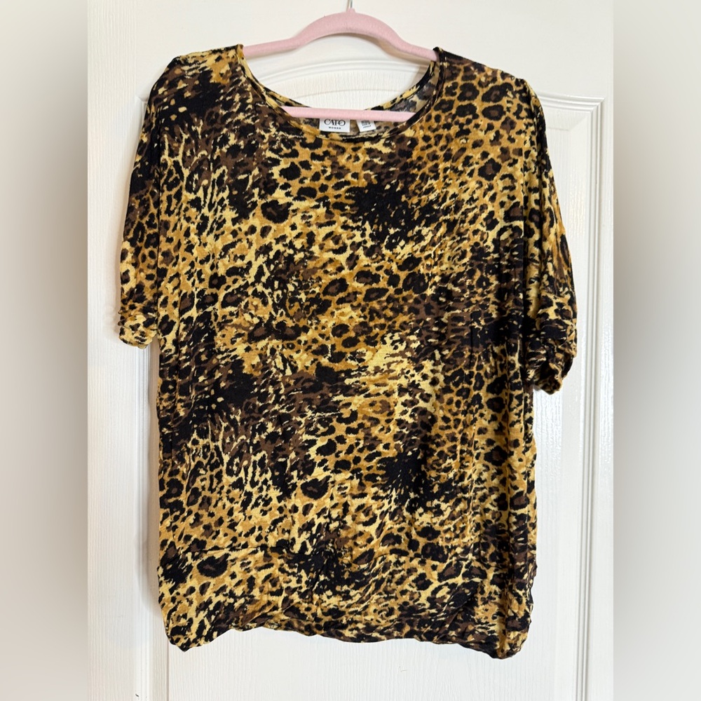 Cato Woman Animal Print Blouse in Brown and Black Size 18-20W